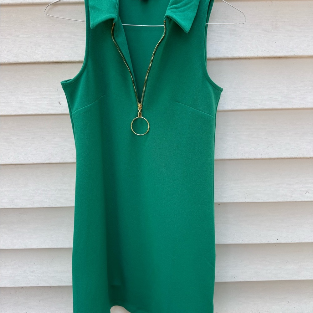 Boston Proper Green Asymmetrical Dress